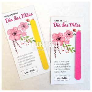 Cartão personalizado com mini lixa Dia das Mães.