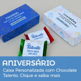 Aniversário Funcionário Caixa Personalizada com Chocolate Talento.