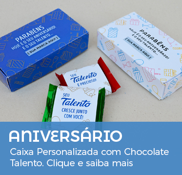 Aniversário Funcionário Caixa Personalizada com Chocolate Talento.