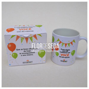 Aniversário Funcionário Kit Caneca Personalizada.