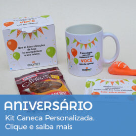 Aniversário Funcionário Kit Caneca Personalizada.