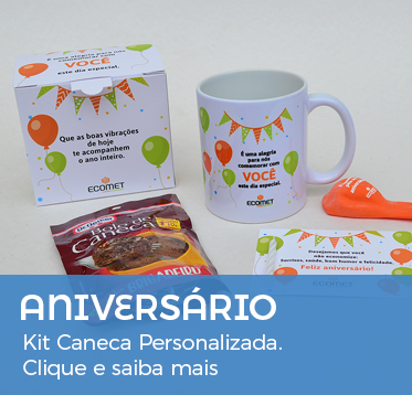 Aniversário Funcionário Kit Caneca Personalizada.