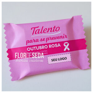 Brinde Outubro Rosa Chocolate Talento personalizado