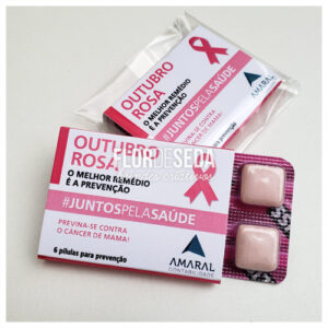 Brinde Outubro Rosa Embalagem Personalizada com Chiclete