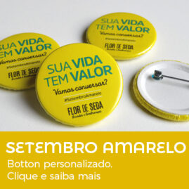 Brinde Setembro Amarelo Botton personalizado