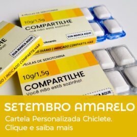 Brinde Setembro Amarelo Cartela Personalizada Chiclete Flics/Cliss