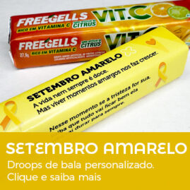 Brinde Setembro Amarelo Droops de bala personalizado