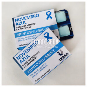 Brinde Novembro Azul Embalagem Personalizada com Chiclete