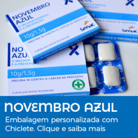 Brinde Novembro Azul Embalagem Personalizada com Chiclete