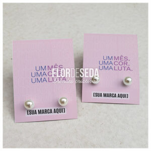 Brinde Outubro Rosa Cartela com Brinco personalizada